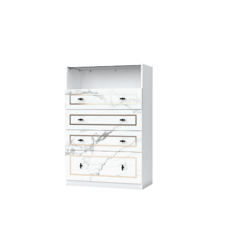 ตู้ลิ้นชัก 4 ลิ้นชัก WISDOM DESIGN FURNITURE รุ่น GDW-801 80 ซม. สีขาว/ซอฟท์มาร์เบิ้ล_2